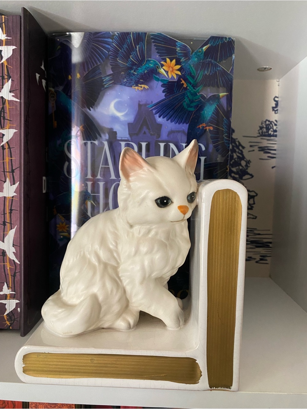 Vintage Lefton Cat Bookend Japan Mid Century Statue 50s kitschy knickknack toy